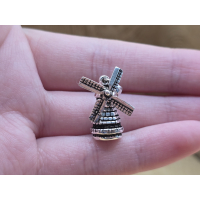 Echt zilveren bewegende windmolen hanger